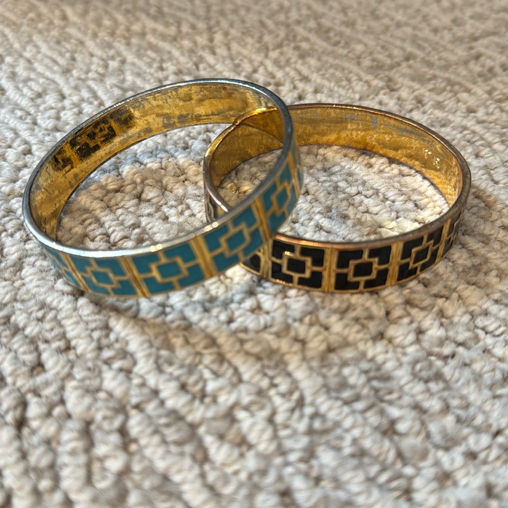 Trina Turk bangles - blue and black